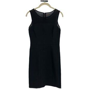 Dynamite black mesh sleeveless form fitting round illusion neck bodycon dress XS